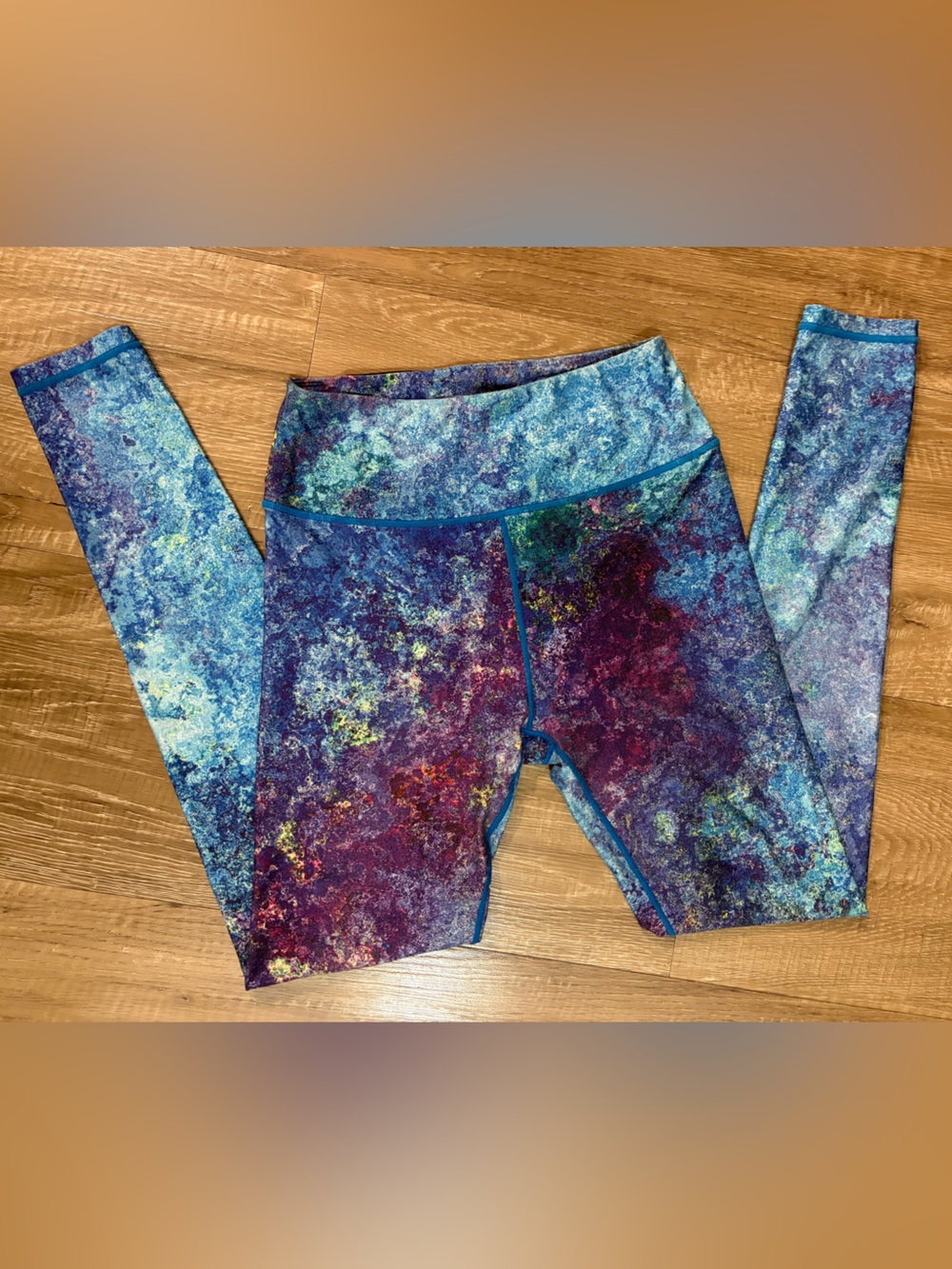 Gymshark Galaxy Print Leggings - Blue, Purple, Teal